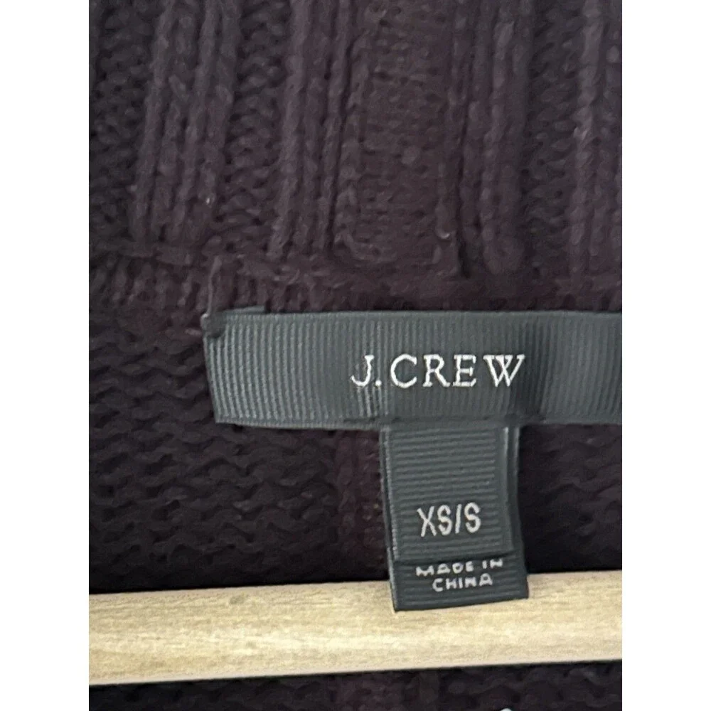 J.Crew Women's Chunky Trim Open Cardigan Sweater Size XS Small Black Preppy